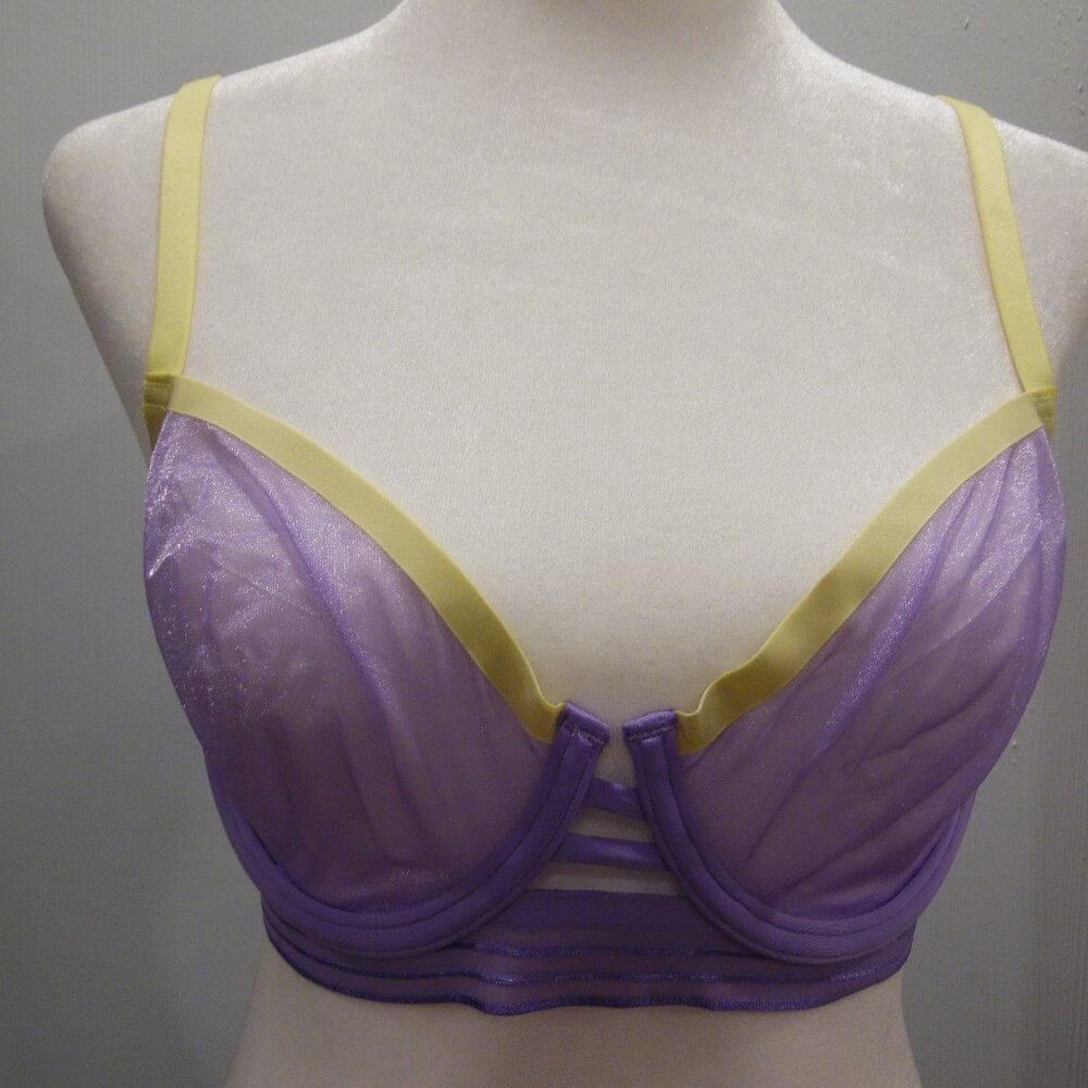 Soma Telltale DareDevil Demi Bra in Veep Violet Color Sheer Women's Size 32D NWT